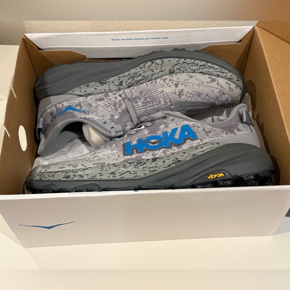 HOKA One One Speedgoat 6 NIB 10.5 Wide Trail Shoes - Blue and Gray main image 7